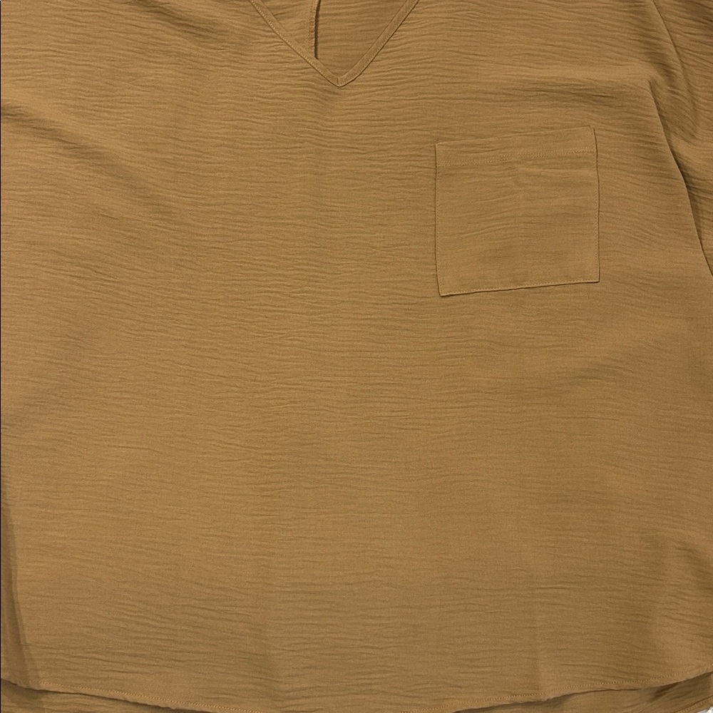 Zenana Outfitters Camel V-Neck Top